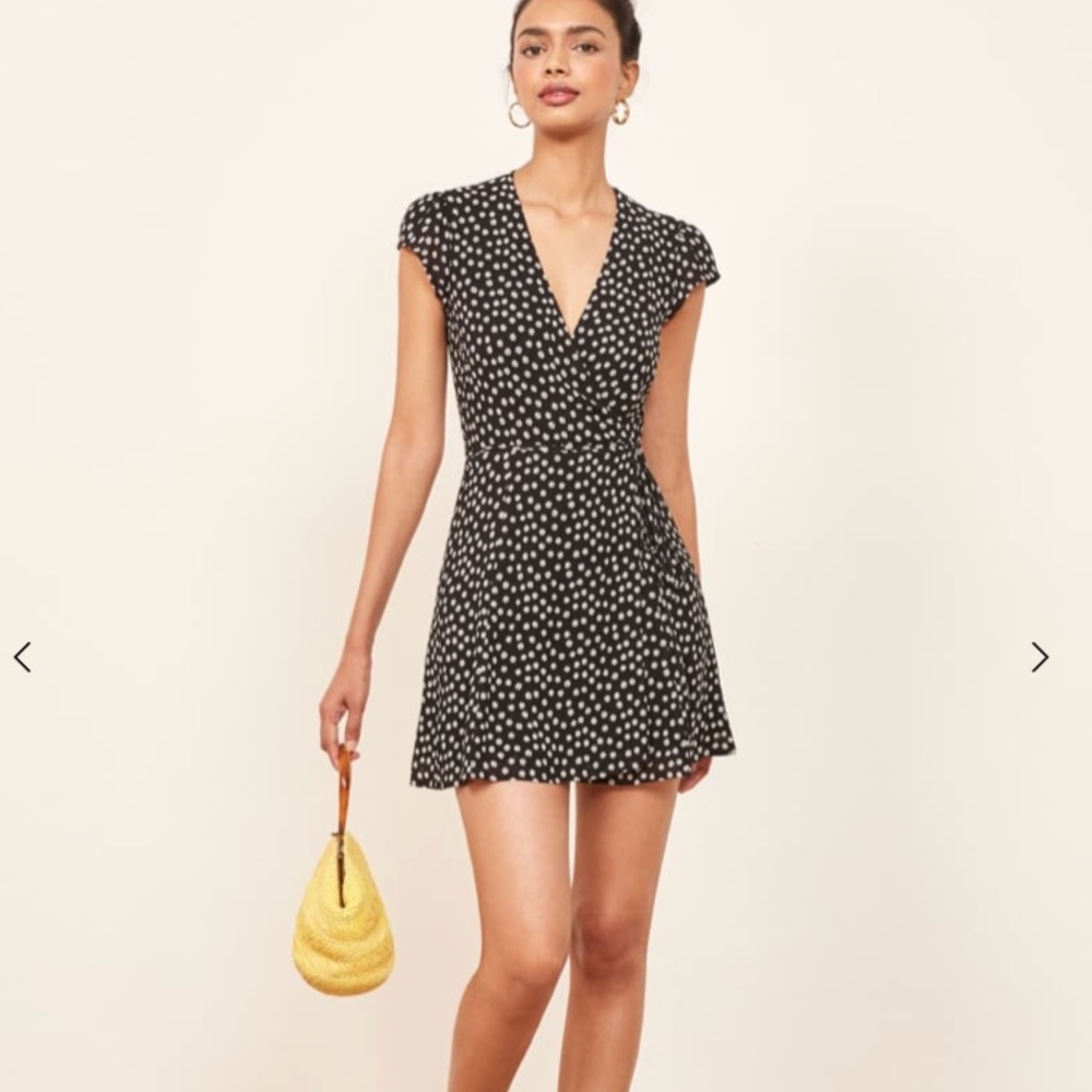 *SOLD* Reformation Dawn wrap mini dress L - Picture 4 of 6